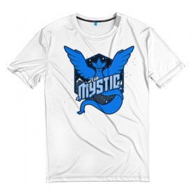 Мужская футболка 3D с принтом Team Mystic в Петрозаводске, 100% полиэфир | прямой крой, круглый вырез горловины, длина до линии бедер | Тематика изображения на принте: 