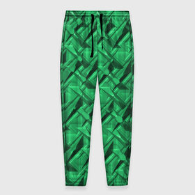 Мужские брюки 3D с принтом Металл с тиснением зеленый в Петрозаводске, 100% полиэстер | манжеты по низу, эластичный пояс регулируется шнурком, по бокам два кармана без застежек, внутренняя часть кармана из мелкой сетки | 