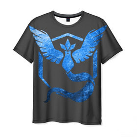 Мужская футболка 3D с принтом Blue в Петрозаводске, 100% полиэфир | прямой крой, круглый вырез горловины, длина до линии бедер | Тематика изображения на принте: bulbasaur | pikachu | pokemon | squirtle | бальбазар | пикачу | покемон | сквиртл