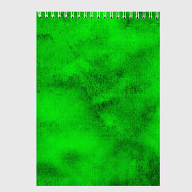 Скетчбук с принтом Green в Петрозаводске, 100% бумага
 | 48 листов, плотность листов — 100 г/м2, плотность картонной обложки — 250 г/м2. Листы скреплены сверху удобной пружинной спиралью | зеленый | потертость