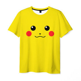 Мужская футболка 3D с принтом Happy Pikachu в Петрозаводске, 100% полиэфир | прямой крой, круглый вырез горловины, длина до линии бедер | Тематика изображения на принте: 