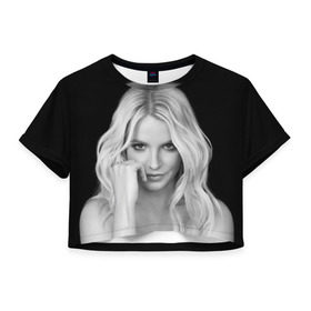 Женская футболка 3D укороченная с принтом Бритни Спирс в Петрозаводске, 100% полиэстер | круглая горловина, длина футболки до линии талии, рукава с отворотами | britney spears | звезда | знаменитость | музыка | певица
