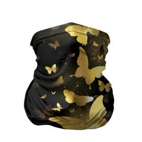 Бандана-труба 3D с принтом Золотые бабочки в Петрозаводске, 100% полиэстер, ткань с особыми свойствами — Activecool | плотность 150‒180 г/м2; хорошо тянется, но сохраняет форму | бабочки | девушкам | злато | золото