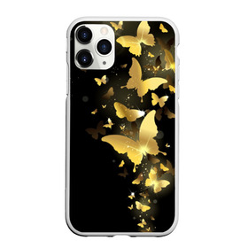 Чехол для iPhone 11 Pro матовый с принтом Золотые бабочки в Петрозаводске, Силикон |  | Тематика изображения на принте: бабочки | девушкам | злато | золото
