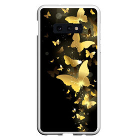 Чехол для Samsung S10E с принтом Золотые бабочки в Петрозаводске, Силикон | Область печати: задняя сторона чехла, без боковых панелей | Тематика изображения на принте: бабочки | девушкам | злато | золото