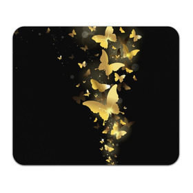 Коврик прямоугольный с принтом Золотые бабочки в Петрозаводске, натуральный каучук | размер 230 х 185 мм; запечатка лицевой стороны | Тематика изображения на принте: бабочки | девушкам | злато | золото
