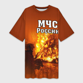 Платье-футболка 3D с принтом МЧС России в Петрозаводске,  |  | мчс | пожарный | россии