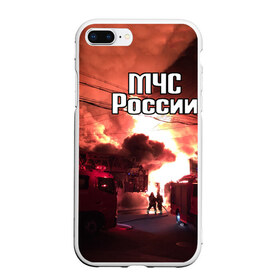 Чехол для iPhone 7Plus/8 Plus матовый с принтом МЧС в Петрозаводске, Силикон | Область печати: задняя сторона чехла, без боковых панелей | мчс | пожарный | россии