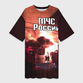 Платье-футболка 3D с принтом МЧС в Петрозаводске,  |  | мчс | пожарный | россии