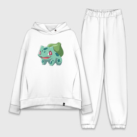 Женский костюм хлопок Oversize с принтом Милый Бульбазавр в Петрозаводске,  |  | bulbasaur | pokemon | покемон | покемоны