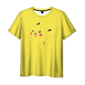 Мужская футболка 3D с принтом Пикачу в Петрозаводске, 100% полиэфир | прямой крой, круглый вырез горловины, длина до линии бедер | пикачу