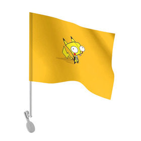 Флаг для автомобиля с принтом Забавный пикачу в Петрозаводске, 100% полиэстер | Размер: 30*21 см | Тематика изображения на принте: пикачу