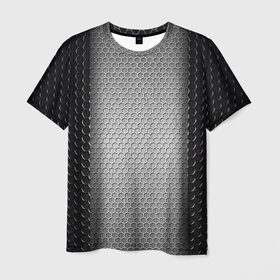 Мужская футболка 3D с принтом Кольчужка в Петрозаводске, 100% полиэфир | прямой крой, круглый вырез горловины, длина до линии бедер | кольчуга | металл | сетка