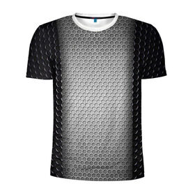 Мужская футболка 3D спортивная с принтом Кольчужка в Петрозаводске, 100% полиэстер с улучшенными характеристиками | приталенный силуэт, круглая горловина, широкие плечи, сужается к линии бедра | кольчуга | металл | сетка