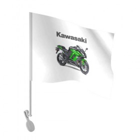 Флаг для автомобиля с принтом Kawasaky Ninja 1000 в Петрозаводске, 100% полиэстер | Размер: 30*21 см | kawasaky
