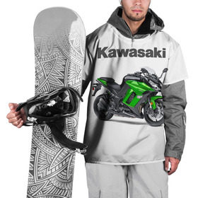 Накидка на куртку 3D с принтом Kawasaky Ninja 1000 в Петрозаводске, 100% полиэстер |  | Тематика изображения на принте: kawasaky
