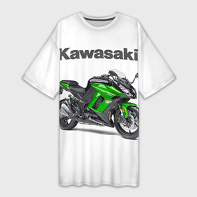 Платье-футболка 3D с принтом Kawasaky Ninja 1000 в Петрозаводске,  |  | Тематика изображения на принте: kawasaky