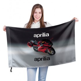 Флаг 3D с принтом Aprilia RST в Петрозаводске, 100% полиэстер | плотность ткани — 95 г/м2, размер — 67 х 109 см. Принт наносится с одной стороны | 