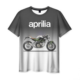 Мужская футболка 3D с принтом Aprilia 750CR в Петрозаводске, 100% полиэфир | прямой крой, круглый вырез горловины, длина до линии бедер | Тематика изображения на принте: aprilia