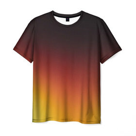 Мужская футболка 3D с принтом Градиент в Петрозаводске, 100% полиэфир | прямой крой, круглый вырез горловины, длина до линии бедер | коричневый
