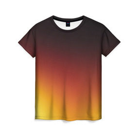 Женская футболка 3D с принтом Градиент в Петрозаводске, 100% полиэфир ( синтетическое хлопкоподобное полотно) | прямой крой, круглый вырез горловины, длина до линии бедер | коричневый