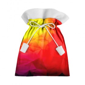 Подарочный 3D мешок с принтом Too-Dye в Петрозаводске, 100% полиэстер | Размер: 29*39 см | Тематика изображения на принте: красный | полигоны | яркий