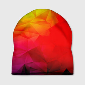 Шапка 3D с принтом Too-Dye в Петрозаводске, 100% полиэстер | универсальный размер, печать по всей поверхности изделия | красный | полигоны | яркий