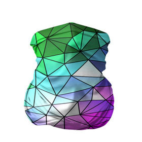 Бандана-труба 3D с принтом Стекло мозаики в Петрозаводске, 100% полиэстер, ткань с особыми свойствами — Activecool | плотность 150‒180 г/м2; хорошо тянется, но сохраняет форму | полигон | разноцветный | треугольники