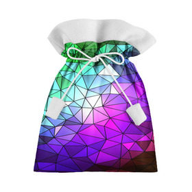 Подарочный 3D мешок с принтом Стекло мозаики в Петрозаводске, 100% полиэстер | Размер: 29*39 см | полигон | разноцветный | треугольники
