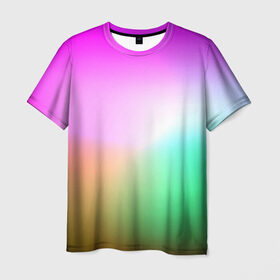 Мужская футболка 3D с принтом Сочетание красок в Петрозаводске, 100% полиэфир | прямой крой, круглый вырез горловины, длина до линии бедер | градиент | пятна | разноцветные