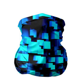 Бандана-труба 3D с принтом Кубическая текстура в Петрозаводске, 100% полиэстер, ткань с особыми свойствами — Activecool | плотность 150‒180 г/м2; хорошо тянется, но сохраняет форму | кубы | объем | синий
