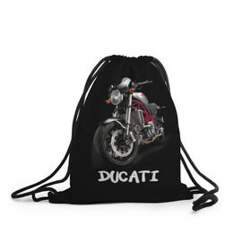 Рюкзак-мешок 3D с принтом Ducati в Петрозаводске, 100% полиэстер | плотность ткани — 200 г/м2, размер — 35 х 45 см; лямки — толстые шнурки, застежка на шнуровке, без карманов и подкладки | ducati | дукати | мото | мотогонки | мотоспорт | мотоцикл