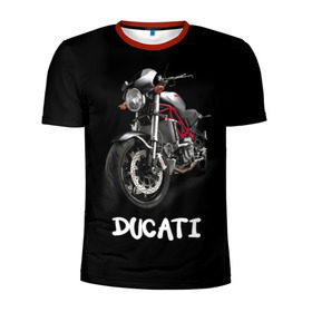Мужская футболка 3D спортивная с принтом Ducati в Петрозаводске, 100% полиэстер с улучшенными характеристиками | приталенный силуэт, круглая горловина, широкие плечи, сужается к линии бедра | ducati | дукати | мото | мотогонки | мотоспорт | мотоцикл