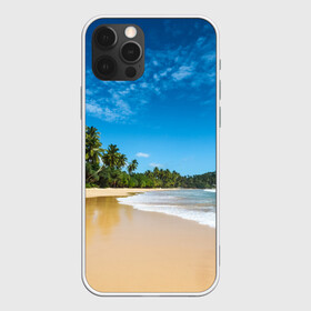 Чехол для iPhone 12 Pro с принтом Шикарный пляж в Петрозаводске, силикон | область печати: задняя сторона чехла, без боковых панелей | вода | голубое небо | жара | загар | зной | каникулы | купание | море | океан | отдых | отпуск | пальмы | песок | приключение | путешествие | туризм