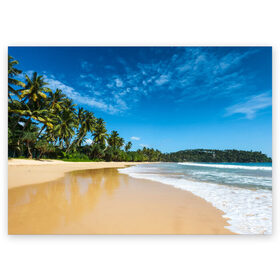Поздравительная открытка с принтом Шикарный пляж в Петрозаводске, 100% бумага | плотность бумаги 280 г/м2, матовая, на обратной стороне линовка и место для марки
 | вода | голубое небо | жара | загар | зной | каникулы | купание | море | океан | отдых | отпуск | пальмы | песок | приключение | путешествие | туризм