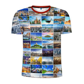 Мужская футболка 3D спортивная с принтом Мир путешествий в Петрозаводске, 100% полиэстер с улучшенными характеристиками | приталенный силуэт, круглая горловина, широкие плечи, сужается к линии бедра | Тематика изображения на принте: азия | берлин | вегас | венеция | воспоминания | города | достопримечательности | европа | египет | калифорния | каникулы | лондон | милан | москва | ностальгия | нью йорк | отдых | отпуск | память