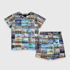 Детский костюм с шортами 3D с принтом Достопримечательности планеты в Петрозаводске,  |  | азия | берлин | вегас | венеция | воспоминания | города | достопримечательности | европа | египет | калифорния | каникулы | лондон | милан | москва | ностальгия | нью йорк | отдых | отпуск | память