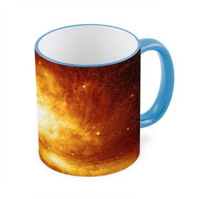 Кружка 3D с принтом Огненная галактика в Петрозаводске, керамика | ёмкость 330 мл | вселенная | галактика | звёзды | земля | комета | космос | метеориты | метеоры | млечный путь | орбита | планеты | солнечная система | солнце