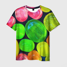 Мужская футболка 3D с принтом Карамельки в Петрозаводске, 100% полиэфир | прямой крой, круглый вырез горловины, длина до линии бедер | вкусности | вкусняшки | карамельки | конфетки | конфеты | леденцы | сахар | сладости