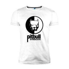 Мужская футболка премиум с принтом Питбуль в Петрозаводске, 92% хлопок, 8% лайкра | приталенный силуэт, круглый вырез ворота, длина до линии бедра, короткий рукав | Тематика изображения на принте: питбуль | собака