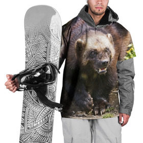 Накидка на куртку 3D с принтом Росомаха в Петрозаводске, 100% полиэстер |  | Тематика изображения на принте: животные | лес | медведи | охота | природа | туризм