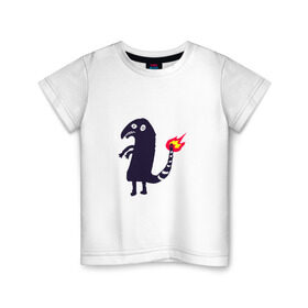 Детская футболка хлопок с принтом Чармандер в Петрозаводске, 100% хлопок | круглый вырез горловины, полуприлегающий силуэт, длина до линии бедер | Тематика изображения на принте: покемон | чармандер