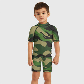 Детский купальный костюм 3D с принтом Лесной камуфляж в Петрозаводске, Полиэстер 85%, Спандекс 15% | застежка на молнии на спине | Тематика изображения на принте: camouflage | forest camouflage | камуфляж | лесной камуфляж