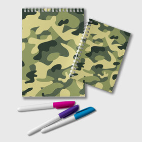 Блокнот с принтом Зелёный камуфляж в Петрозаводске, 100% бумага | 48 листов, плотность листов — 60 г/м2, плотность картонной обложки — 250 г/м2. Листы скреплены удобной пружинной спиралью. Цвет линий — светло-серый
 | camouflage | green camouflage | зеленый камуфляж | камуфляж