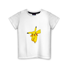 Детская футболка хлопок с принтом Pikachu Smile в Петрозаводске, 100% хлопок | круглый вырез горловины, полуприлегающий силуэт, длина до линии бедер | пикачу | покемон