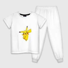 Детская пижама хлопок с принтом Pikachu Smile в Петрозаводске, 100% хлопок |  брюки и футболка прямого кроя, без карманов, на брюках мягкая резинка на поясе и по низу штанин
 | пикачу | покемон