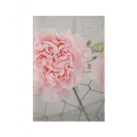 Обложка для паспорта матовая кожа с принтом Розовый цветок в Петрозаводске, натуральная матовая кожа | размер 19,3 х 13,7 см; прозрачные пластиковые крепления | Тематика изображения на принте: женская | природа | растения | розовый | цветок | цветы