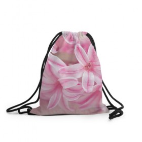 Рюкзак-мешок 3D с принтом Нежные цветочки в Петрозаводске, 100% полиэстер | плотность ткани — 200 г/м2, размер — 35 х 45 см; лямки — толстые шнурки, застежка на шнуровке, без карманов и подкладки | розовый | цветок | цветы