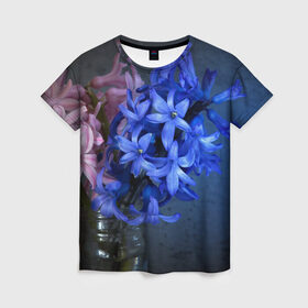 Женская футболка 3D с принтом Букет в Петрозаводске, 100% полиэфир ( синтетическое хлопкоподобное полотно) | прямой крой, круглый вырез горловины, длина до линии бедер | герберы | зелень | лепестки | природа | растения | цветы