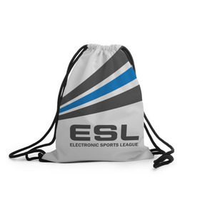 Рюкзак-мешок 3D с принтом ESL в Петрозаводске, 100% полиэстер | плотность ткани — 200 г/м2, размер — 35 х 45 см; лямки — толстые шнурки, застежка на шнуровке, без карманов и подкладки | cs go | cyber | dota 2 | progamer | sport | киберспорт